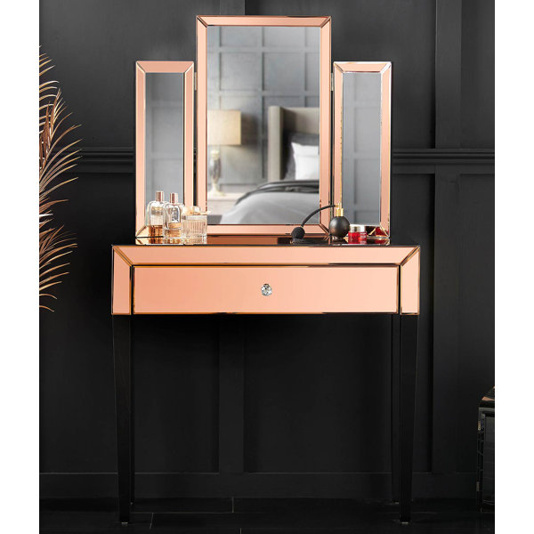 Mirrored dressing outlet table mirror